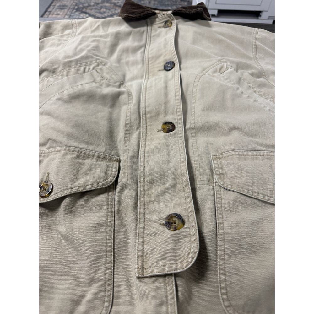 Vintage Woolrich Women's M Beige Remove Wool Blend Blanket Lined Chore Barn Coat - Picture 15 of 16